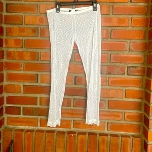 Side CCA white lace legging cropped lrge Y2K so cool no flaws